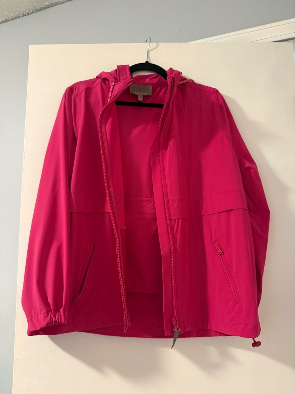 Talbots Bright Pink Active Rain Jacket / Windbreaker – Size Large Petite (Lp)